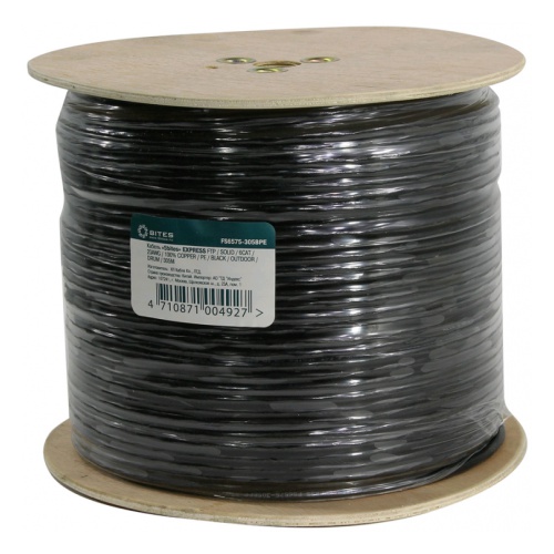  5bites Express FS6575-305BPE FTP/SOLID/6CAT/23AWG/COPPER/PE/BLACK/OUTDOOR/DRUM/305M