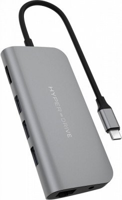 USB- HyperDrive Power 9-in-1 USB-C HD30F (Grey)
