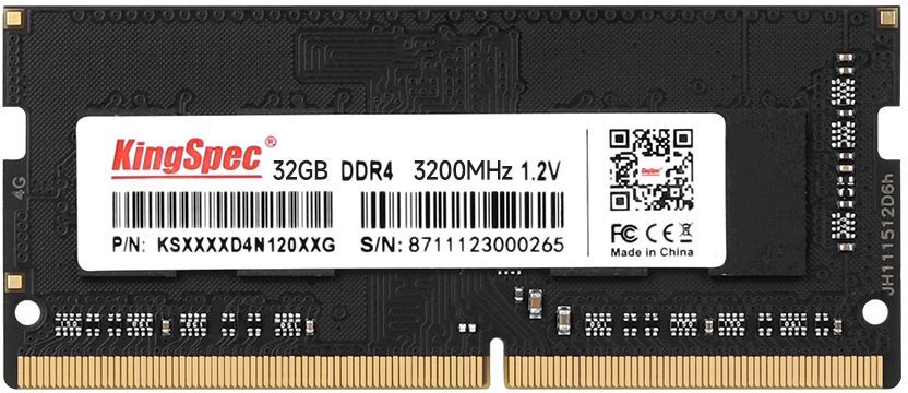 ����������� ������ 32Gb DDR4 3200MHz KingSpec SO-DIMM (KS3200D4N12032G) 32 ��, DDR4, 25600 ��/�, CL17, 1.2 �