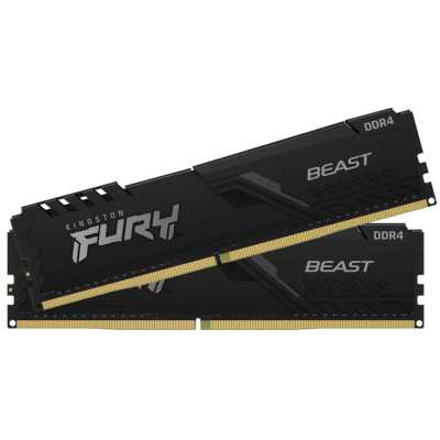 ����������� ������ 32Gb Kingston Fury Beast Black KF432C16BBK2/32 DDR 4 DIMM PC25600, 3200Mhz, CL16 (Kit of 2) (retail)
