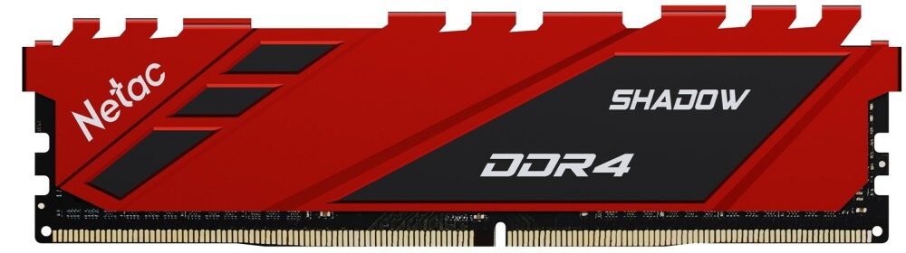 ����������� ������ 8Gb Netac Shadow (NTSDD4P32SP-08R) DDR4, 3200MHz, CL16, 1.35V, Red, with radiator  