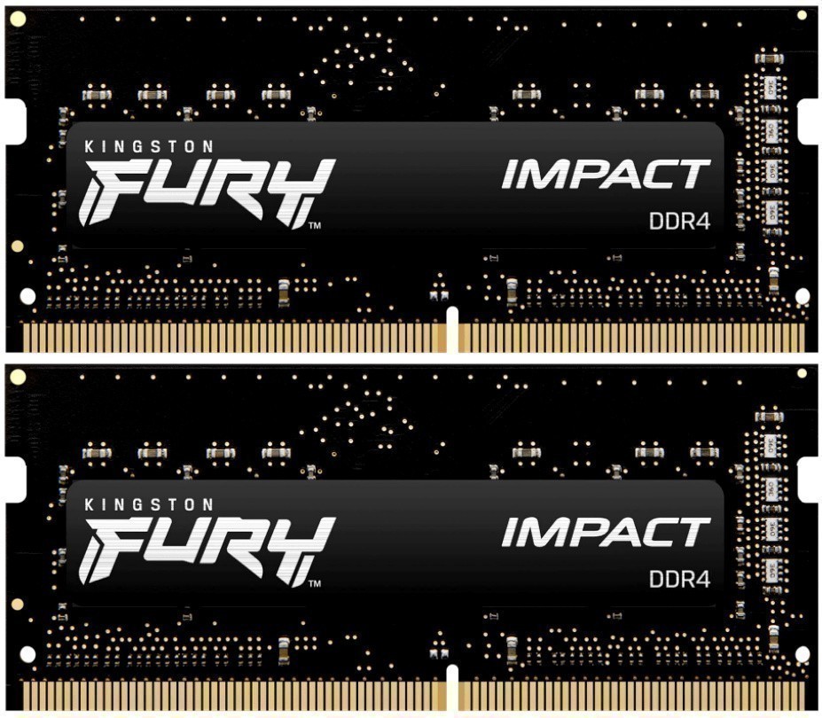����������� ������ 32Gb Kingston Fury Impact (KF432S20IBK2/32) (2x16Gb KIT) DDR4, 3200MHz, SO-DIMM 