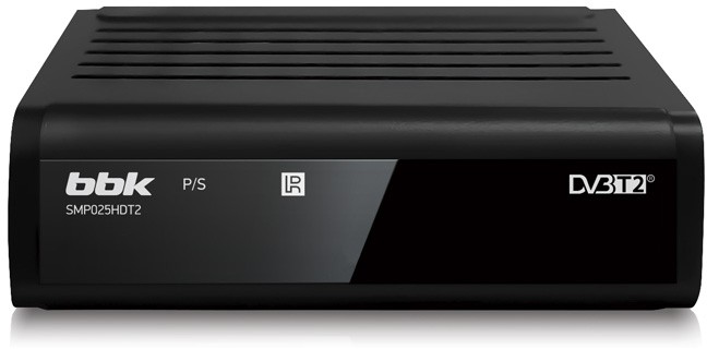 ТВ-тюнер BBK SMP025HDT2 Black DVB-T, DVB-T2, поддержка режима 1080p, воспроизведение файлов, выход HDMI, пульт ДУ