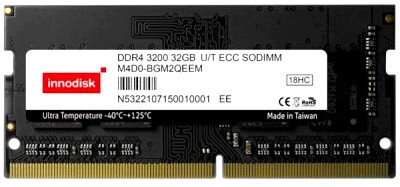 Оперативная память 32Gb DDR4 3200MHz Innodisk ECC SO-DIMM (M4D0-BGM2QEEM) 32 Гб, DDR4 SO-DIMM, 25600 Мб/с, CL22, ECC