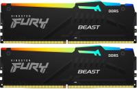 ������ 64Gb Kingston FURY Beast Black RGB, DDR5, DIMM, PC48000, 6000Mhz, EXPO CL36 (Kit of 2) (KF560C36BBEAK2-64) (retail)