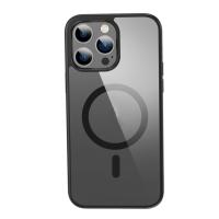 Чехол для смартфона Apple iPhone 14Pro MAX "Berlia" Magsafe прозрачный (чёрный кант)