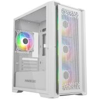 ������ Powercase ByteFlow Micro White, Tempered Glass, 4� 120mm ARGB fans, ARGB HUB, �����, mATX  (CAMBFW-A4)