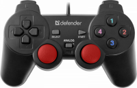 Проводной геймпад DEFENDER GLYDER (12 кнопок, 2 мини-джойстика, 8-позиционный переключатель, USB, виброотдача)(64399)