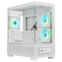 ������ XASTRA Q500M 3ARGB-C10 White mATX/Aquarium/Screewless/ 3x120mm ARGB PWM FM fans/Argb+PWM HUB 10port/ Q500M-3FM12A-C10-WH