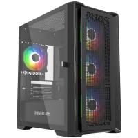 ������ Powercase ������ Powercase ByteFlow Micro Black, Tempered Glass, 4� 120mm ARGB fans, ARGB HUB, ������ CAMBFB-A