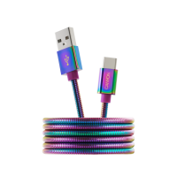 Кабель USB 2.0 - USB Type-C Сanyon UC-7, 5B/2A, 1.2 м, Разноцветный (CNS-USBC7RW)