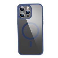 Чехол для смартфона Apple iPhone 14Pro "Berlia" Magsafe прозрачный (синий кант)
