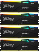 ������ �����������/ Kingston 128GB 5200MT/s DDR5 CL40 DIMM (Kit of 4) FURY Beast RGB XMP (KF552C40BBAK4-128)