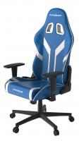 Игровое кресло DXRacer Peak сине-белое (OH/P88/BW, экокожа, регулируемый угол наклона, Топ-Ган)