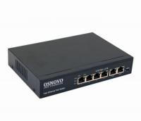 PoE ���������� OSNOVO SW-20600(80W) 6 ������, 4 PoE ����� 10/100 Base-T, 2�10/100 Base-T Uplink, �� 30W �� ����, �������� �� 80W