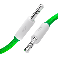  Кабель аудио Greenconnect GCR-AVC8262-0.5m 0.5m jack 3,5mm/jack 3,5mm зеленый нейлон, белые коннекторы зеленая окантовка