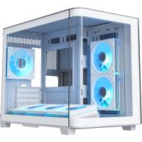 ������ XASTRA QR500M 6ARGB-FM-C10-UC White mATX/Aquarium/ 2 Curve Glass /6x120mm ARGB PWM FM fans/ Argb+PWM HUB 10port /Type-C/ QR500M-6FM12A-C10-UC-WH