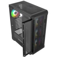 ������ Powercase ������ Powercase Ultimate Black, Tempered Glass, 4x 120mm ARGB fans, ARGB HUB, ������, ATX  CUB-A4