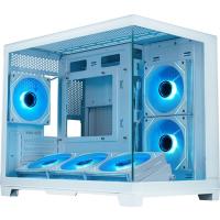 ������ XASTRA QW500M 6ARGB-C10-UC White mATX/Aquarium/Screewless/ 6x120mm ARGB PWM FM fans/Argb+PWM HUB 10port/Type-C/ QW500M-6FM12A-C10-UC-WH