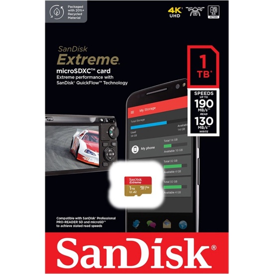   microSDXC 1Tb Sandisk Extreme UHS-I U3 V30 A2 (190/130 MB/s)