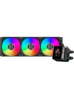 ������� ���������� PCCooler DS360 ARGB Display BK (310W, 360mm, LED, Black, ARGB/ Fans: 3x120mm, 90.56CFM, 39.8dBA, 2500RPM/ Pump height 65mm, 15dBA, 2600RPM, Rad thickness 27mm/ S: 1851, 1700, 1200, 115X, AM5, AM4)