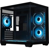 ������ XASTRA QW400M 5ARGB-C6-AC Black mATX/Aquarium/Screewless/5x120mm ARGB PWM FM fans/Argb+PWM HUB 6port/Type-C+USB3.0 (1 USB3.0 ������)/ QW400M-5FM12A-C6-AC