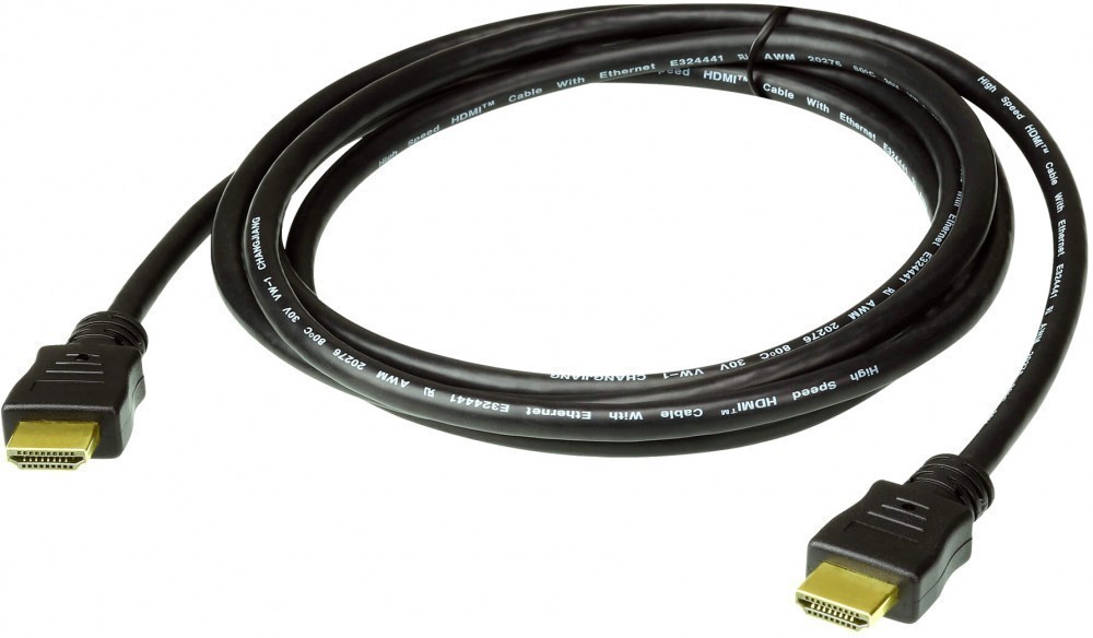 Кабель HDMI - HDM ATEN 2L-7D01HI, 1м, черный, с поддержкой Ethernet, High Speed 