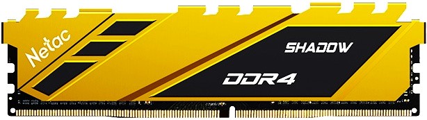 ����������� ������ 16Gb Netac Shadow Yellow (NTSDD4P26SP-16Y) DDR4, 2666MHz, DIMM, PC21300, C19