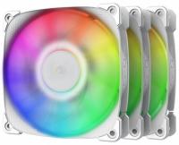   (3 .) Geometric Future Squama 2503W Triple Pack / 120mm, 2000 RPM, 69.11 CFM, 29.0 dBA, 5V ARGB, White / 1F2503W312001