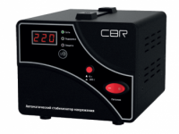 Стабилизатор напряжения CBR CVR 0157 , 1500 ВА/900 Вт, диапазон вход. напряж. 140–260 В, точность стабилизации 8%, LED-индикация, вольтметр, 2 евророзетки, корпус металл