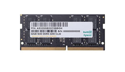 ������ Apacer  DDR4  32GB  3200MHz SO-DIMM (PC4-25600) CL22 1.2V (Retail) 2048*8  3 years (AS32GGB32CSBBGH/ES.32G21.PSI)