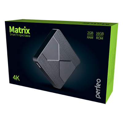 - Perfeo SMART TV BOX  MATRIX, Android 9.0, Amlogic S905X2, 2G/16Gb, Bluetooth 4.1 (PF_A4553)