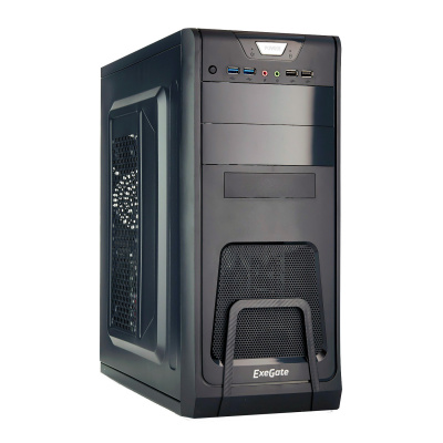������ Miditower ExeGate CP-603UB Black, ATX, <��� ��>, 2*USB+2*USB3.0, Audio, ����� ���������� ������ �������