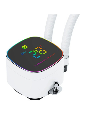��� Thermalright Frozen Horizon 240 Digital (240mm, LED temp., White, ARGB/ Fans: 2x120mm, 68.9CFM, 28.2dBA, 2000RPM/ Pump height 53.2mm, Rad thickness 27mm/ S: 1700, 1200, 1851, 115X, AM5, AM4)