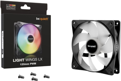 ����� ��� �������/ Case Cooler LIGHT WINGS LX 120mm PWM (120x120x25mm, 4-pin PWM, ARGB, 51.5CFM, 25.5dBA, 1600RPM, Black)