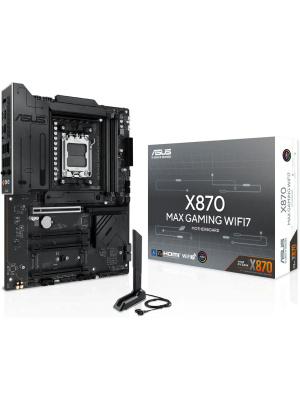 ����������� ����� ASUS X870 MAX GAMING WIFI7, AM5, X870, 4*DDR5,  4*SATA, 3*M.2, 4*USB 3.2, 4*USB 2.0, 2*Type-C, 5*PCIx16, HDMI, ATX; 90MB1LY0-M0EAY0
