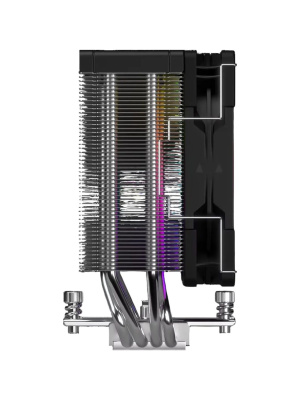����� ��� ���������� Scythe Kotetsu Mark 4 ARGB (150W, 4-pin PWM, 155mm, Al/Cu, 4x6mm, ARGB, 1x120mm, 60.29CFM, 26.88dBA, 2000RPM, S: 1851/1700/1200/115X, AM5/AM4, silver, black)