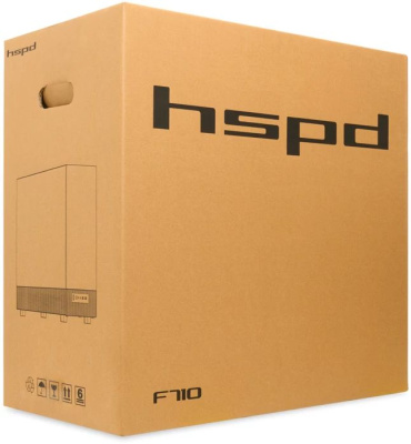 ������ �� ��� ����� ������� HSPD F710, Panoramic Mid Tower, Black, F710-TGBK-ARGB