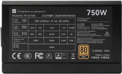 ���� ������� 750W Thermalright TR-TG750S, 80+ Gold, ATX 3.0, black