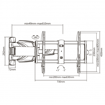  Ultramounts UM 909 37-75" max 35 VESA 600x400 -  