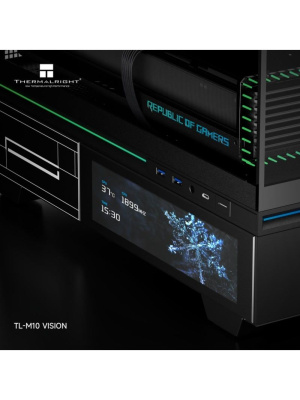 ������ Thermalright M10 Vision FAN4-M, Mini-Tower, TG, LCD, 4x120mm ARGB, 2xUSB-A 3.0, 1xUSB Type-C, mATX, mITX Black