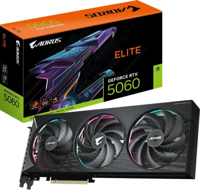 ���������� Gigabyte NVIDIA GeForce RTX 5060 AORUS Elite GV-N5060AORUS E-8GD 8�� , GDDR7, Ret