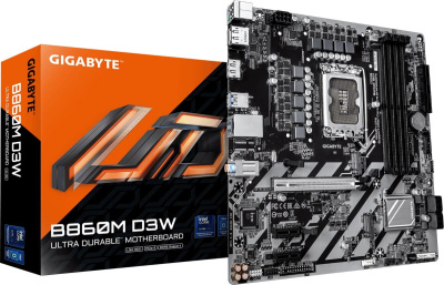 ����������� ����� Gigabyte B860M D3W, Socket LGA 1851, Intel B860, mATX, Ret
