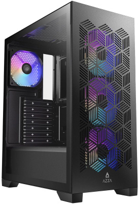 ������ Azza Aerohex Black, ��� ��, Midi-Tower, ������ (CSAZ-203A03)