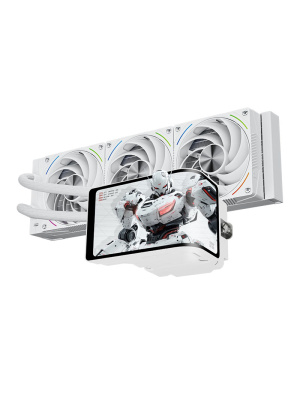 ������� ���������� ��� ���������� Thermalright Wonder Vision 360 Turbo White (360mm, LED, White, ARGB/ Fans: 3x120mm, 120.38CFM, 44.7dBA, 3000RPM/ Pump height 107mm, 6400RPM, Rad thickness 27mm/ S: 1700, 1200, 1851, 115X, 2011, 2066, AM5, AM4)