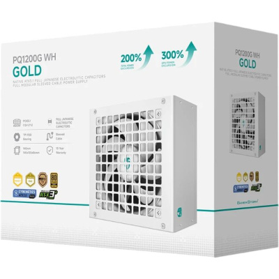 ���� ������� Deepcool GAMERSTORM PQ1200G WH (ATX 3.1, 1200W, Full Cable Management, PWM 120mm fan, 80+ GOLD, Active PFC + Half Bridge + DC/DC, Full Japanese Capasitors, Gen5 PCIe, �����) RET