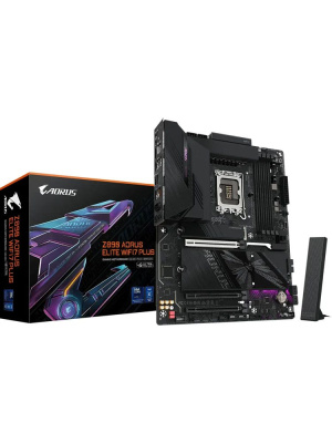 ����������� ����� Gigabyte Z890 AORUS ELITE WIFI7 PLUS Soc-1851 Intel Z890 ATX AC`97 8ch(7.1) 5Gigabit RAID+DP