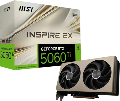 ���������� MSI NVIDIA GeForce RTX 5060 Ti 8�� Inspire 2X OC, GDDR7, OC, Ret