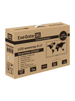 ������� 21.5"�ExeGate SmartView EP2207 ������ {IPS LED Grade A+, FHD, 1920x1080 75hz 5ms 16:9 250cd 1000:1 178/178 D-Sub HDMI VESA ����������� ������� ������} [EX295588RUS]
