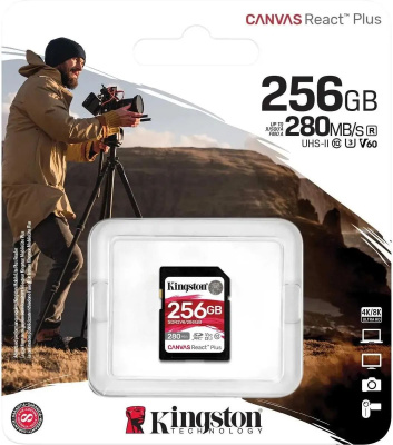���� ����� SDXC 256GB Kingston SDR2V6/256GB Canvas React Plus w/o adapter
